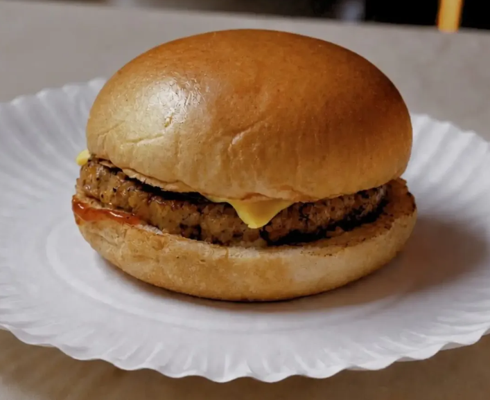 Chicken cheese burger fresh off the grill